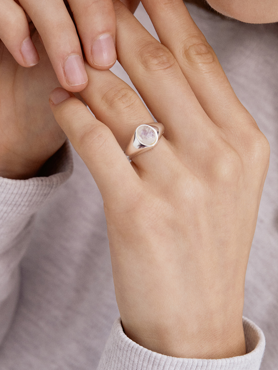 (SILVER925) Moonstone Oval ring CR1814